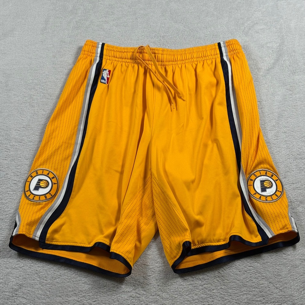 Adidas Indiana Pacers Authentic Gold Alternate NBA Shorts 2XL +2, 2013